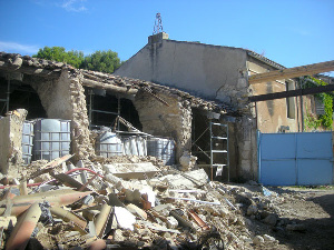 Sinistre bâtiment à Nîmes